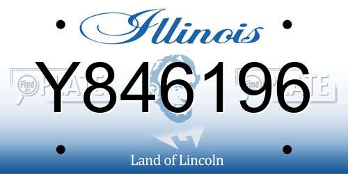 Y846196 Illinois License Plate