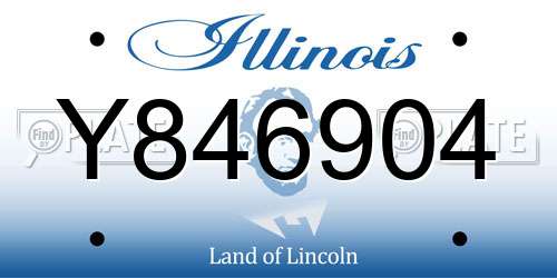 Y846904 Illinois License Plate