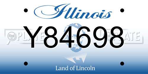Y84698 Illinois License Plate