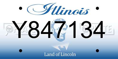 Y847134 Illinois License Plate