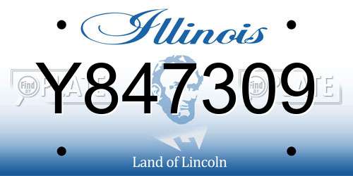 Y847309 Illinois License Plate