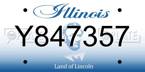 Y847357 Illinois License Plate