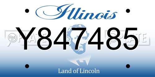 Y847485 Illinois License Plate