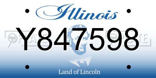 Y847598 Illinois License Plate