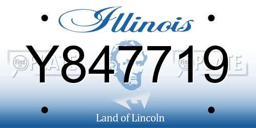 Y847719 Illinois License Plate