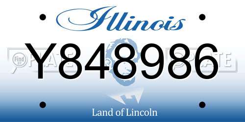 Y848986 Illinois License Plate
