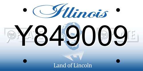 Y849009 Illinois License Plate