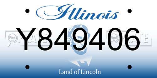 Y849406 Illinois License Plate