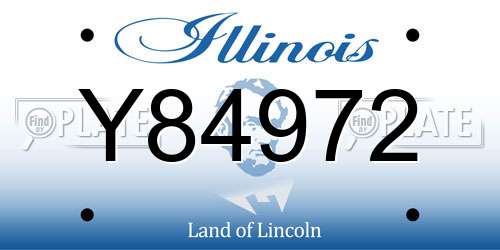 Y84972 Illinois License Plate