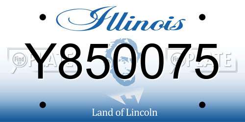 Y850075 Illinois License Plate