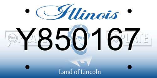Y850167 Illinois License Plate