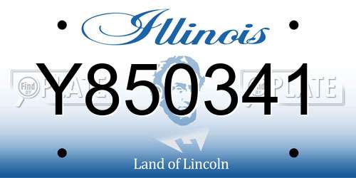 Y850341 Illinois License Plate