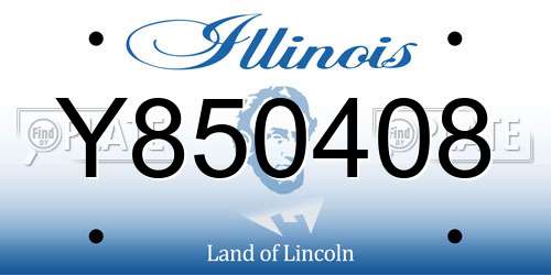 Y850408 Illinois License Plate