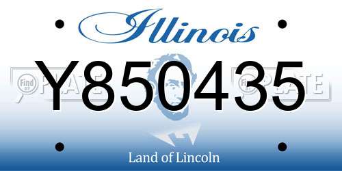 Y850435 Illinois License Plate
