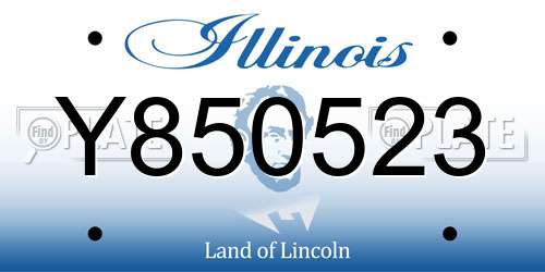 Y850523 Illinois License Plate