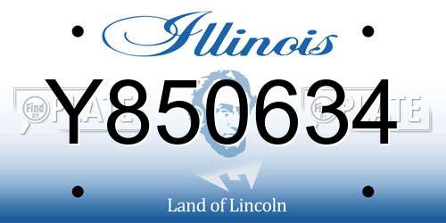 Y850634 Illinois License Plate