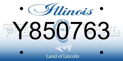 Y850763 Illinois License Plate