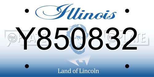 Y850832 Illinois License Plate