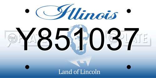 Y851037 Illinois License Plate