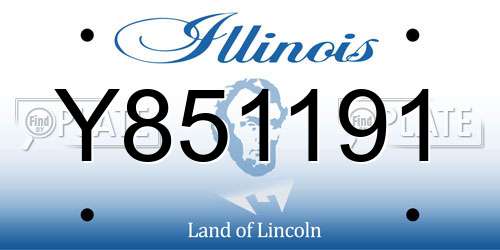 Y851191 Illinois License Plate