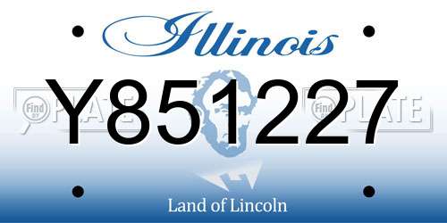 Y851227 Illinois License Plate