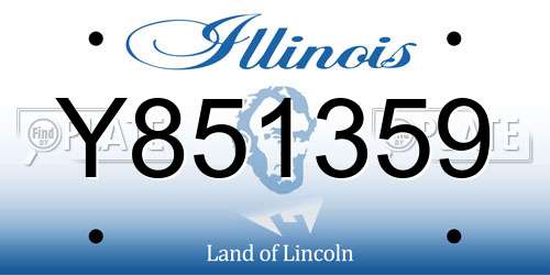 Y851359 Illinois License Plate