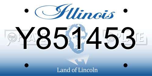 Y851453 Illinois License Plate