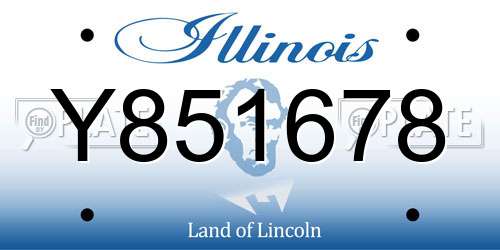 Y851678 Illinois License Plate