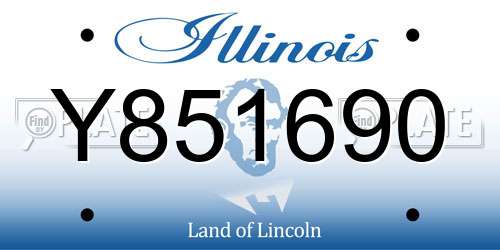 Y851690 Illinois License Plate