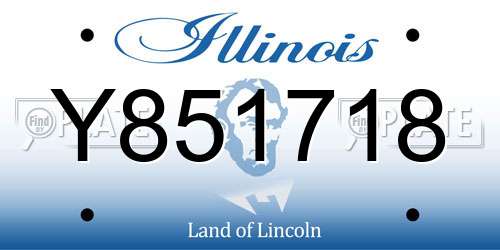 Y851718 Illinois License Plate