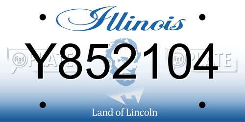 Y852104 Illinois License Plate