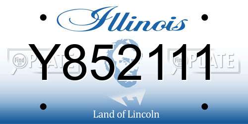 Y852111 Illinois License Plate