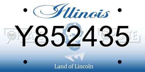Y852435 Illinois License Plate
