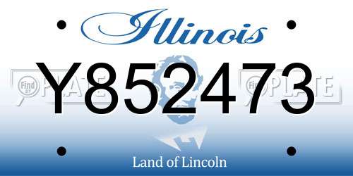 Y852473 Illinois License Plate