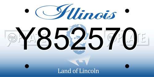 Y852570 Illinois License Plate