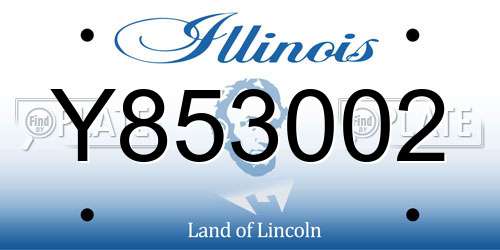 Y853002 Illinois License Plate