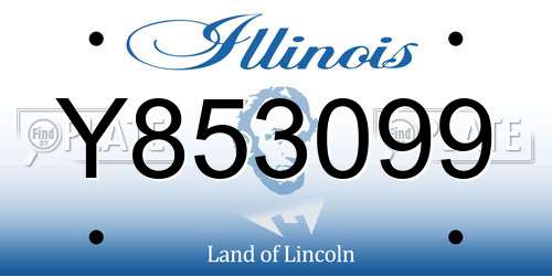 Y853099 Illinois License Plate