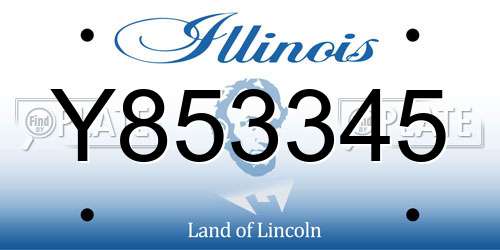 Y853345 Illinois License Plate