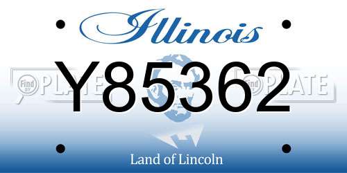 Y85362 Illinois License Plate