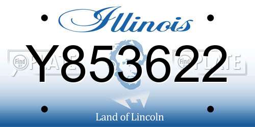 Y853622 Illinois License Plate