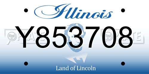 Y853708 Illinois License Plate