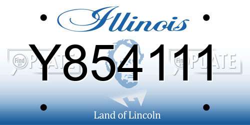 Y854111 Illinois License Plate