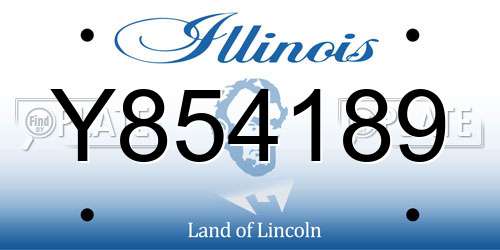 Y854189 Illinois License Plate