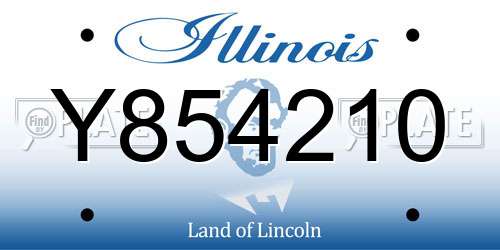 Y854210 Illinois License Plate
