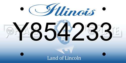 Y854233 Illinois License Plate