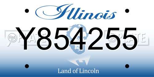 Y854255 Illinois License Plate