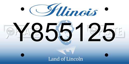 Y855125 Illinois License Plate