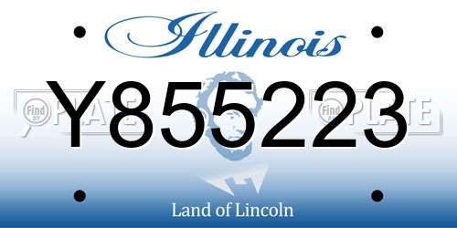 Y855223 Illinois License Plate