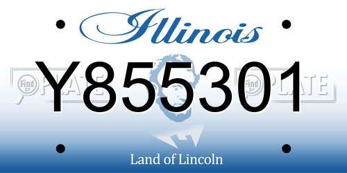 Y855301 Illinois License Plate