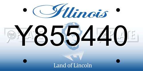 Y855440 Illinois License Plate